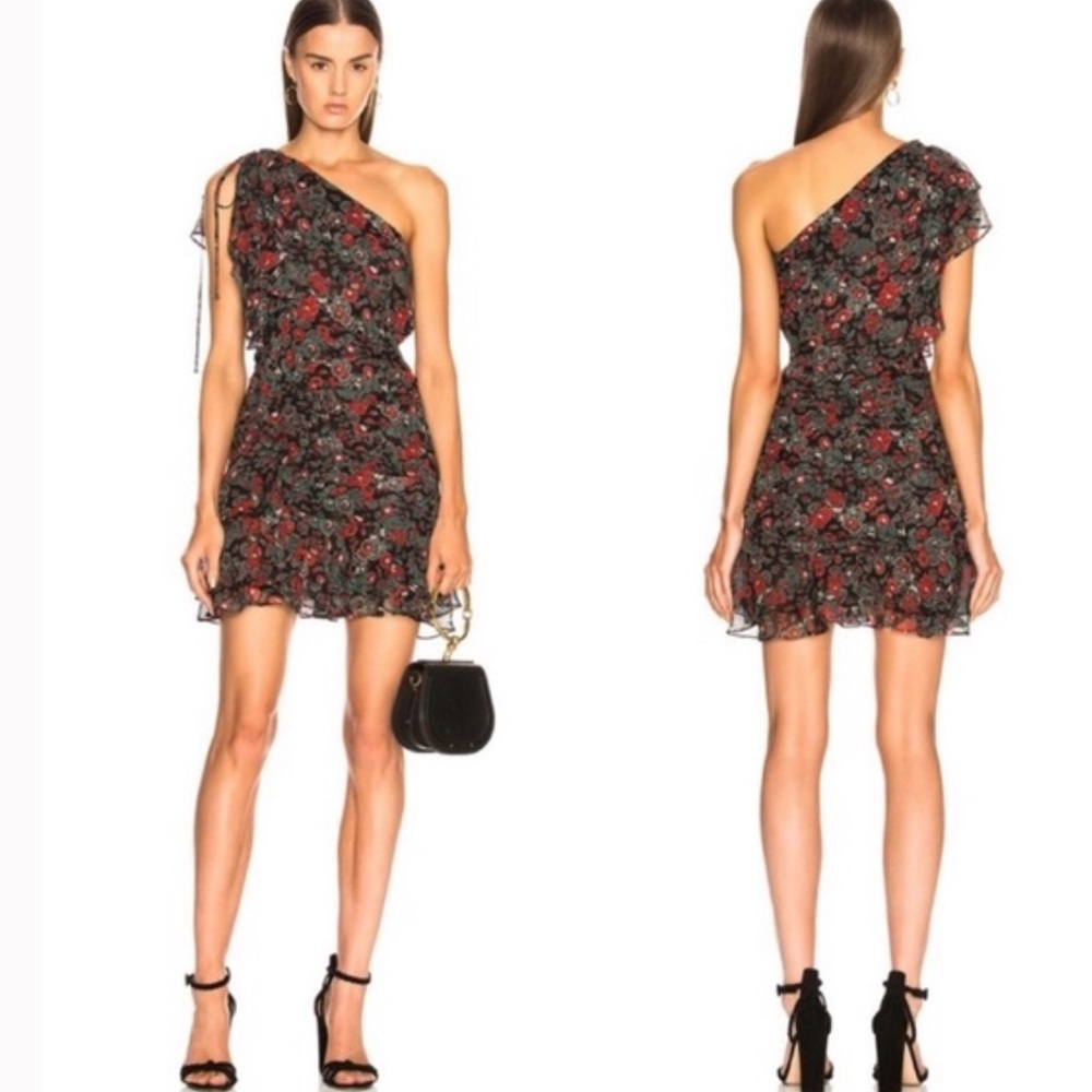 Veronica Beard Ballard Silk One Shoulder Ruffle Dress. Size 6. EUC!!